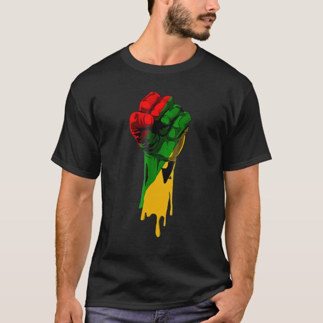 T-shirt Black History Month Fist Black Power African Women (Devant)