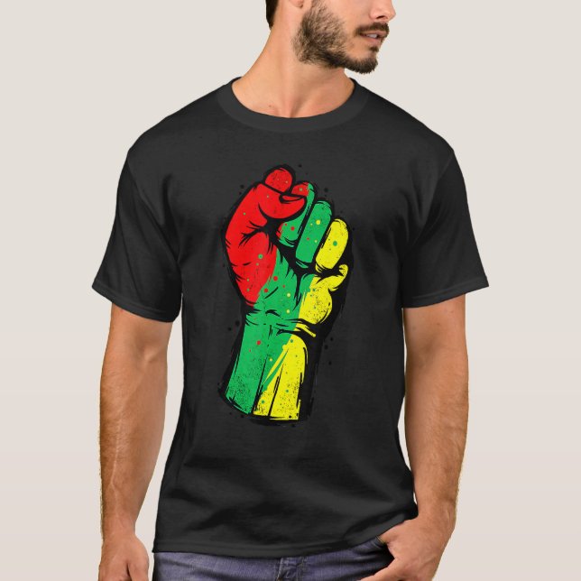 T-shirt Black History Month Fist Black Power African Women (Devant)