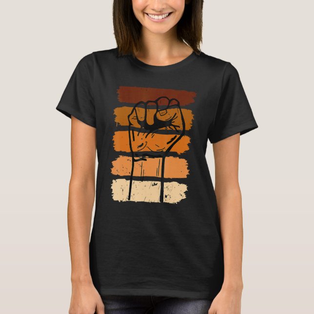 T-shirt Black History Month Fist Black Power African Women (Devant)
