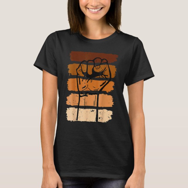 T-shirt Black History Month Fist Gift Women Men Kids_1 (Devant)