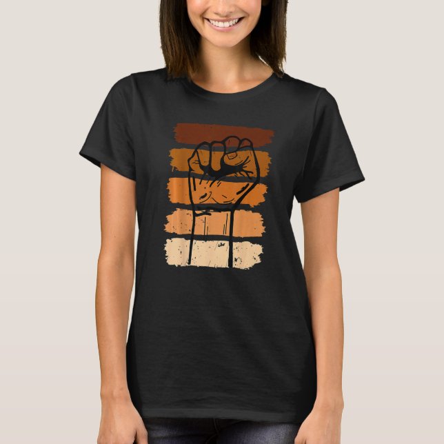 T-shirt Black History Month Fist Gift Women Men Kids Premi (Devant)