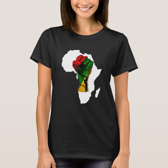 T-shirt Black History Month Fist Women Men Kids (Devant)