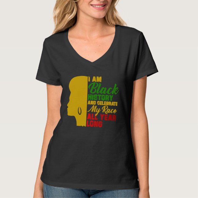 T-shirt Black History Month I Am Black History (Devant)