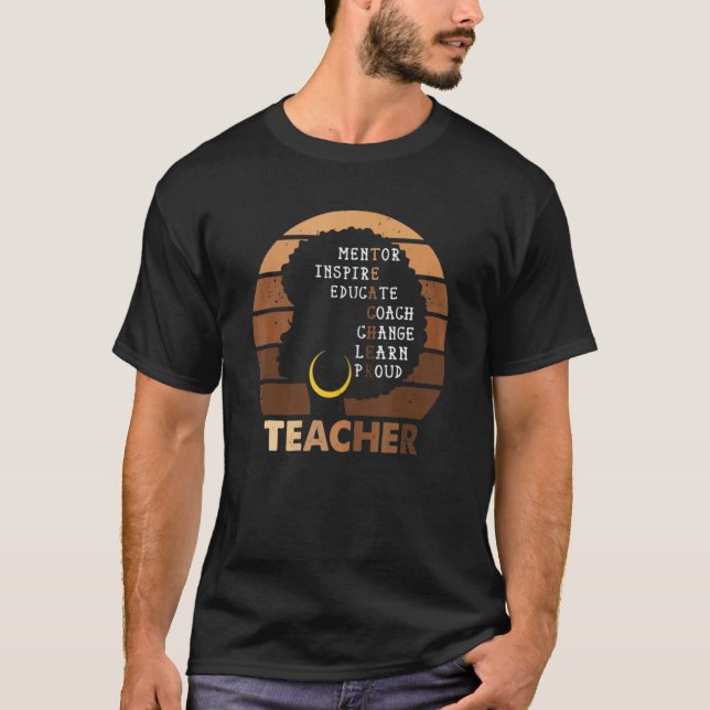 T-shirt Black History Month Inspiration Teacher Afro Melan (Devant)