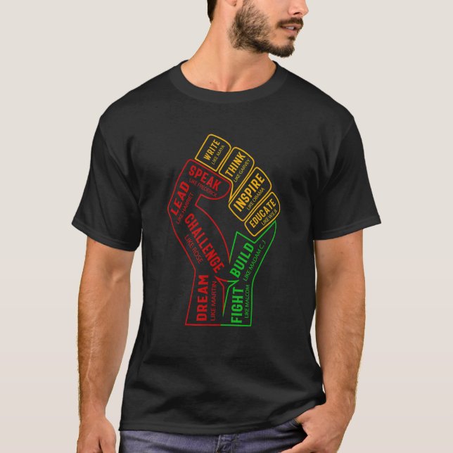 T-shirt Black History Month Inspirational Leaders Power Fi (Devant)