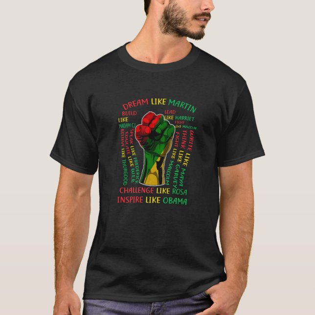 T-shirt Black History Month Inspirational Leaders Power Fi (Devant)