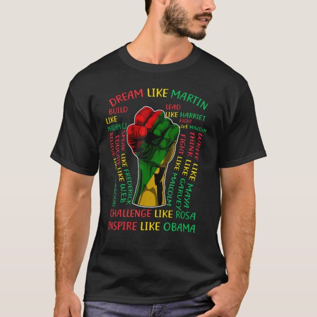 T-shirt Black History Month Inspirational Leaders Power Fi (Devant)