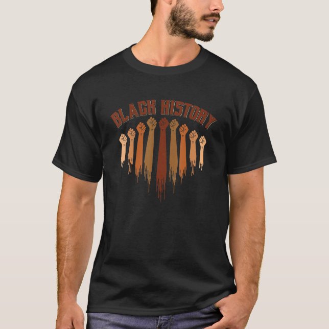 T-shirt Black History Month Inspiring Black Leaders Fist A (Devant)