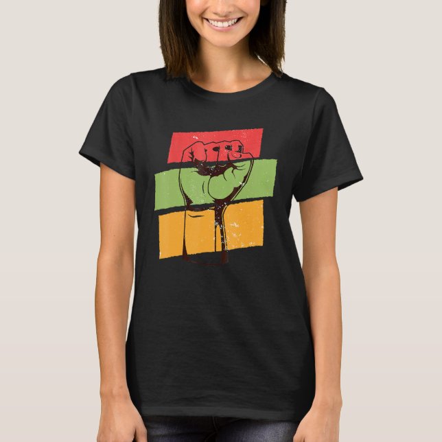 T-shirt Black History Month l Black Pride Fist African Col (Devant)