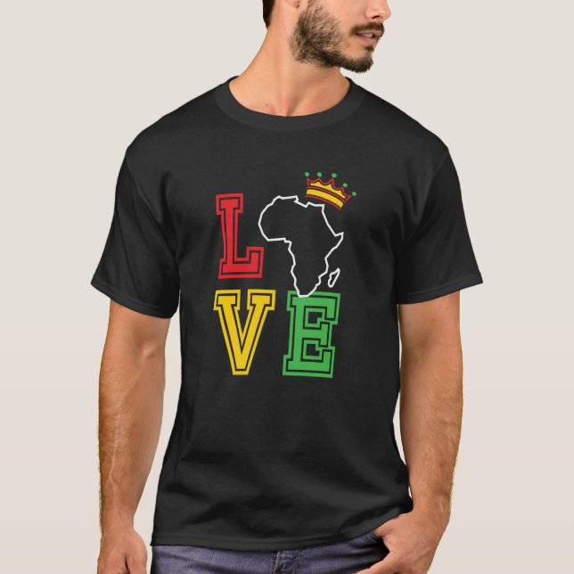 T-shirt Black History Month Love African Continent (Devant)