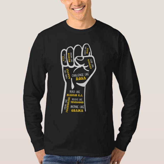 T-shirt Black History Month Melanin Queen African Rise Fis (Devant)