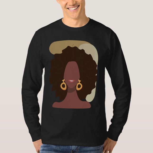 T-shirt Black History Month Minimalist Queen Melanin Boho  (Devant)