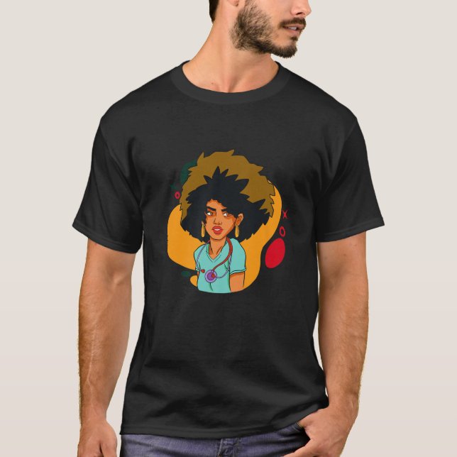 T-shirt Black History Month Nurse Melanin African American (Devant)