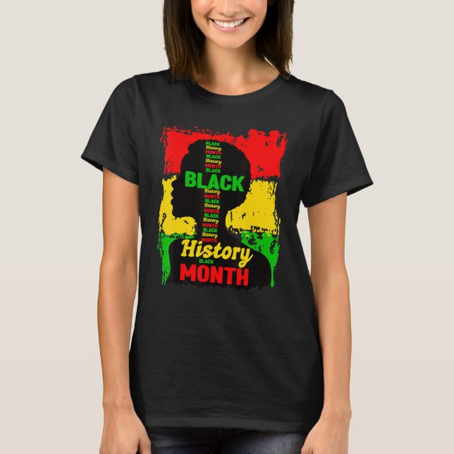 T-shirt Black History Month Queen Melanin Afro African Pri (Devant)