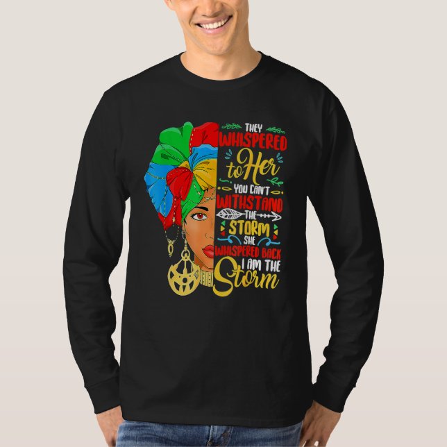 T-shirt Black History Month Shirt African Woman Afro I Am  (Devant)