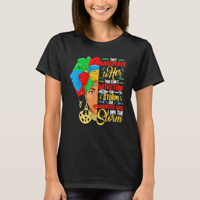T-shirt Black History Month Shirt African Woman Afro I Am  (Devant)