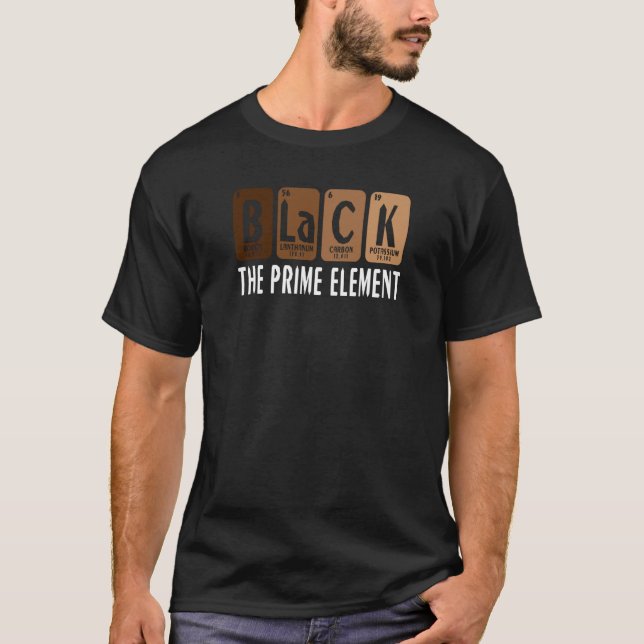 T-shirt Black History Month Teacher Periodic Table Physics (Devant)