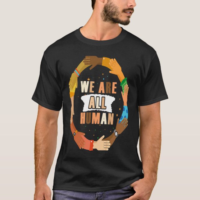 T-shirt Black History Month  We Are All Human Women Men Ki (Devant)