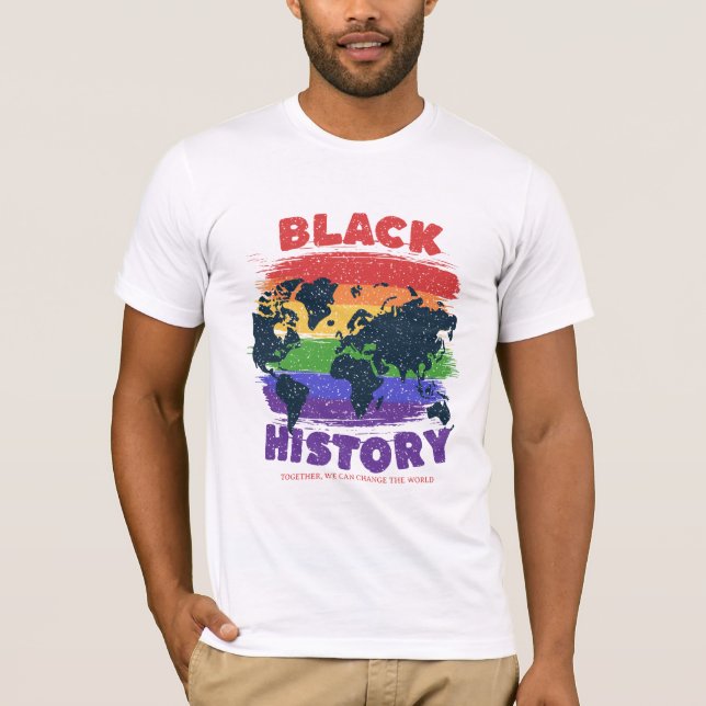 T-shirt Black History Month , World Map for Families (Devant)