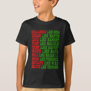 T-shirt Black History Moth Pride Black Power Leaders