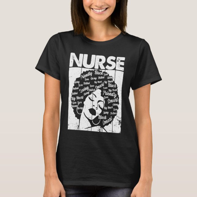 T-shirt Black History Nurse African American Pride Afro Wo (Devant)