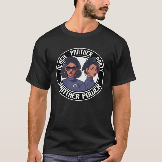 T-shirt Black History Panther Party Afro American Oakland  (Devant)