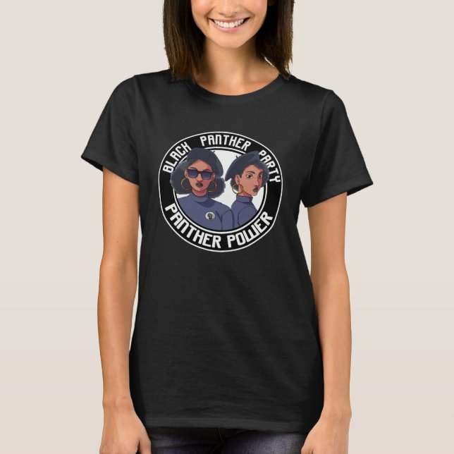 T-shirt Black History Panther Party Afro American Oakland  (Devant)