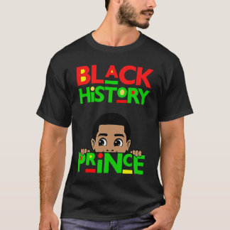 T-shirt Black History Prince Melanin Boy Son Bruh Brown Sk