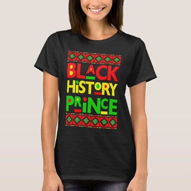 T-shirt Black History Prince Melanin Boy Son Bruh Brown Sk (Devant)