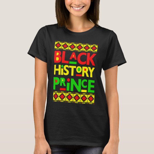T-shirt Black History Prince Melanin Boy Son Bruh Brown Sk (Devant)
