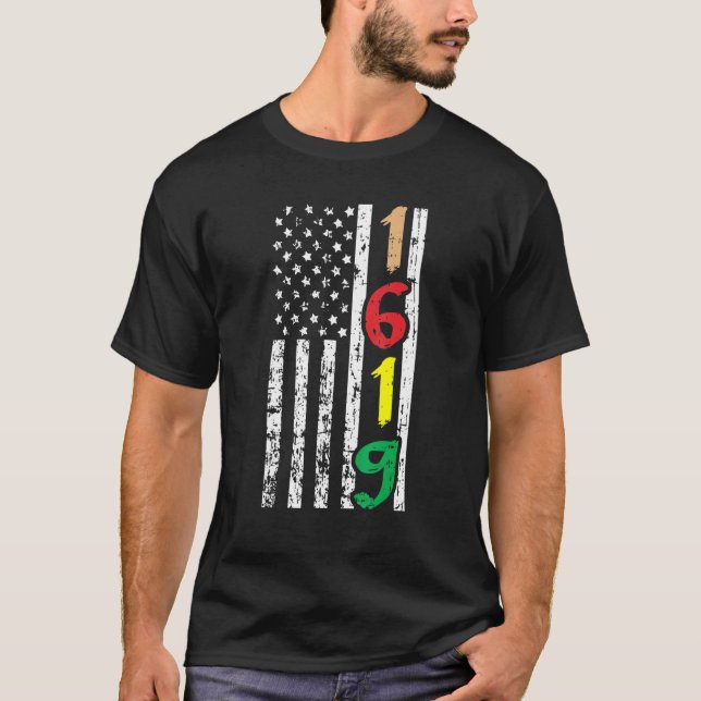 T-shirt Black History Usa Drapeau 1619 Cool Africain-Améri (Devant)