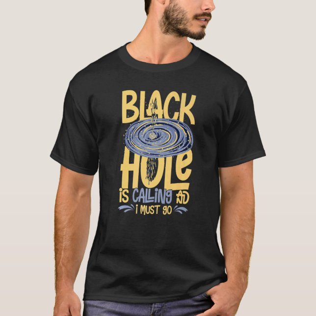T-shirt Black Hole Space Light Galaxy Universe Lactky Way  (Devant)