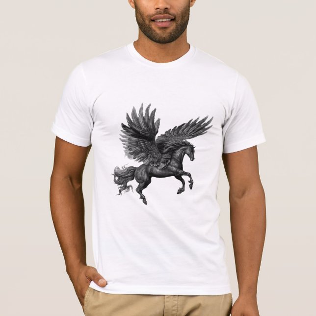 T-shirt black horse (Devant)