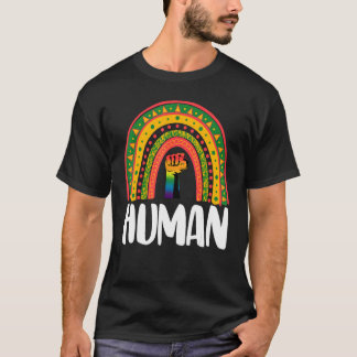 T-shirt Black Human Power Rainbow Women African Black Hist