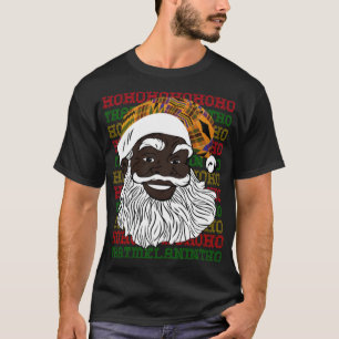 T-shirt Black Jolly Père Noël Design African American Père