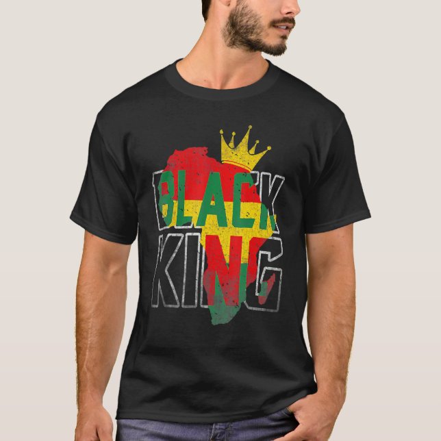 T-shirt Black King Africa Map Black History Month Africa P (Devant)
