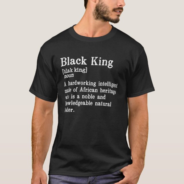 T-shirt Black King Definition African Pride Melanin Educat (Devant)