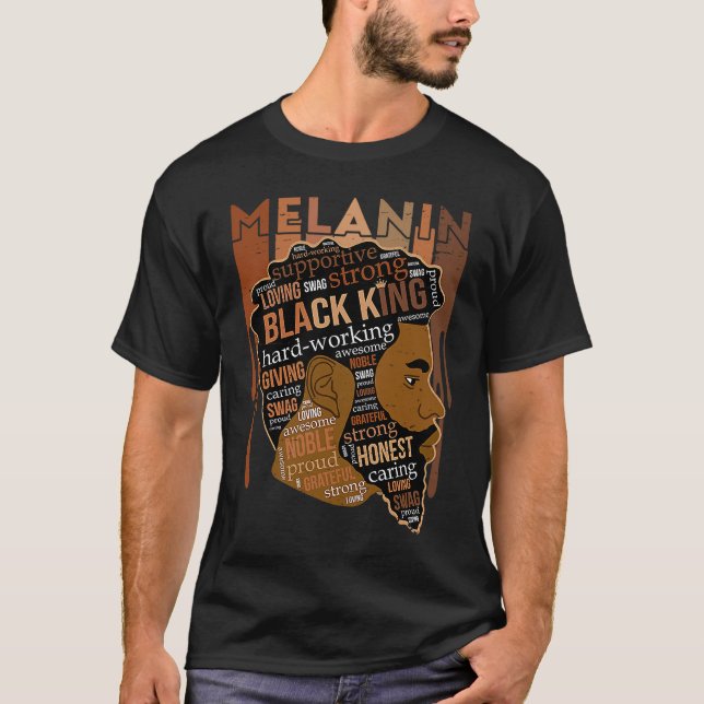 T-shirt Black King  for Boys Men History Month Africa Trib (Devant)