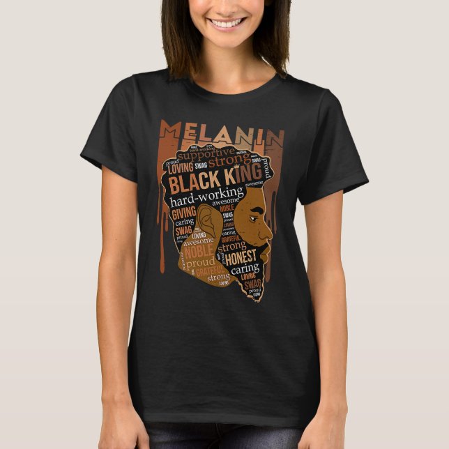 T-shirt Black King  for Boys Men History Month Africa Trib (Devant)