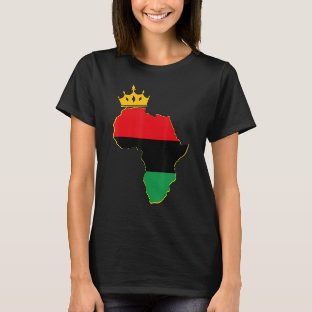 T-shirt Black King Queen Couple Matching African American  (Devant)