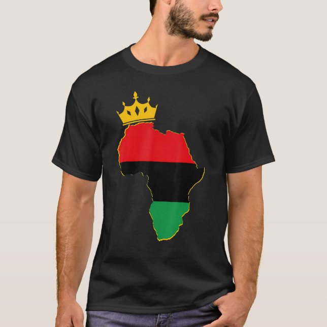 T-shirt Black King Queen Couple Matching African American  (Devant)