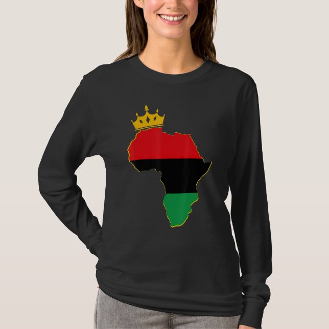 T-shirt Black King Queen Couple Matching African American  (Devant)