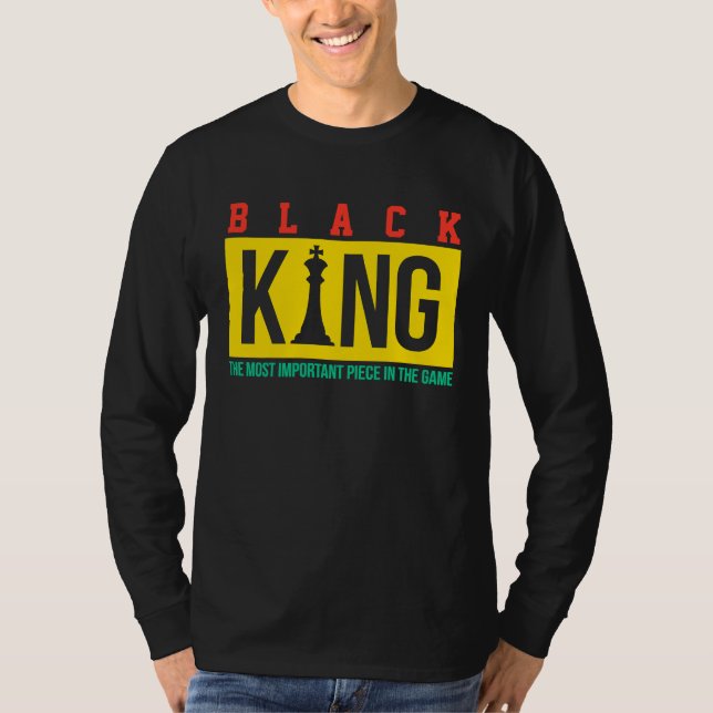 T-shirt Black King The Most Powerful Piece In The Game Dad (Devant)