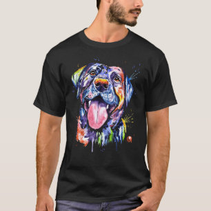 T-shirt Black Lab Aquarelle Animaux de compagnie Peinture 
