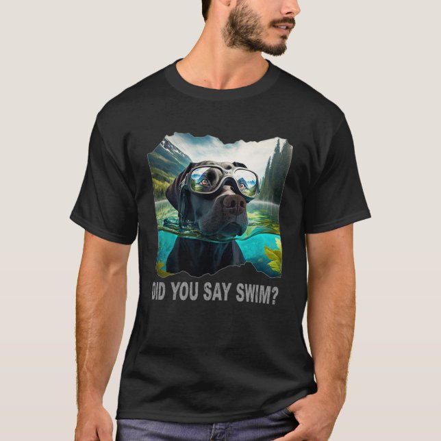 T-shirt Black Lab Avez-Vous Dit Nager (Devant)