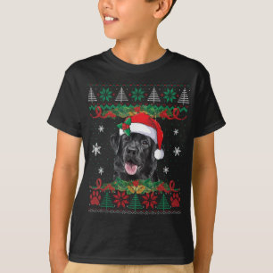 T-shirt Black Lab Christmas Père Noël Amoureux des chiens