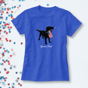 T-shirt Black Lab Dog avec USA American Flag, 4 juillet