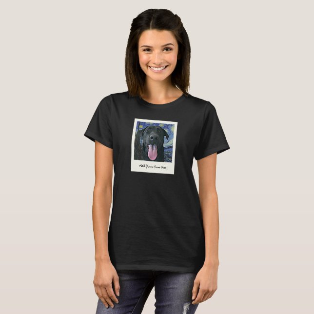 T-shirt Black Lab Dog Pet Personnalisé Photo et Texte T-S (Devant entier)