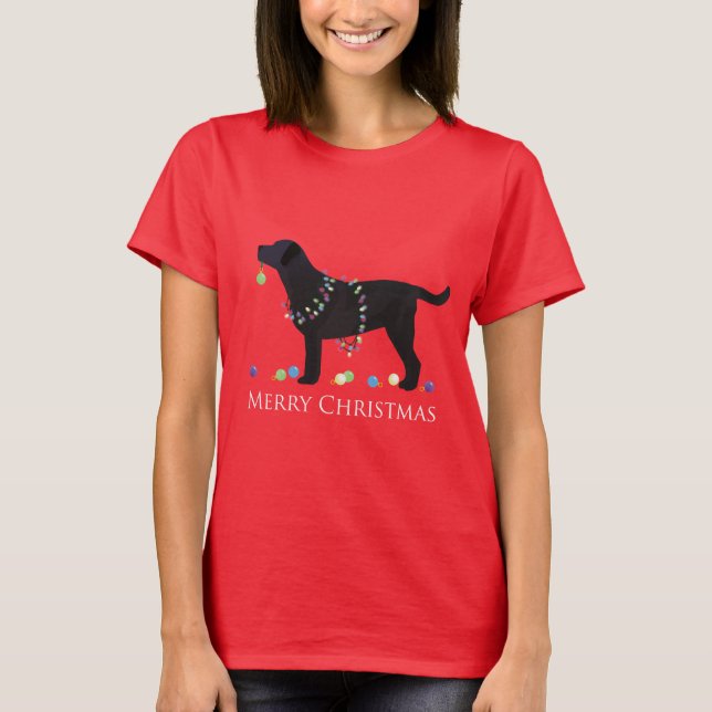 T-shirt Black Lab Joyeux Noël Design (Devant)