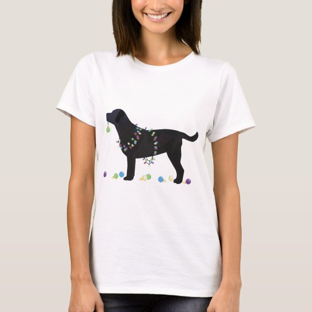 T-shirt Black Lab Joyeux Noël Design (Devant)